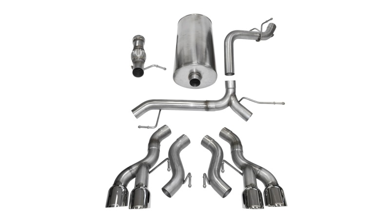 Cadillac Escalade Performance Exhaust - CORSA Performance - Cat-Back Sport, Dual Rear Exit - Polished - `12-`14